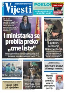 Naslovna strana “Vijesti” za 2. mart 2026.