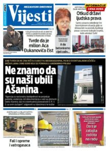 Naslovna strana "Informacije CG" za 27. mart 2026.