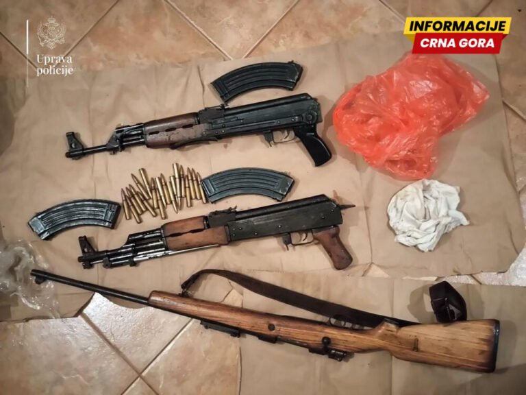 Podgorica: Uhappena jedna osoba, u prostorijama koje koristi u Komanima pronađene automatske puške