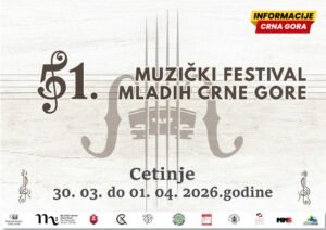 Cetinje domaćin Muzičkog festivala mladih Crne Gore
