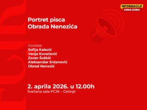FCJK: Portret pisca Obrada Nenezića biće priređen 2. aprila