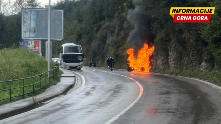 Budva: Kvad se zapalio nakon sudara sa autobusom