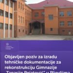 Objavljen poziv za izradu tehničke dokumentacije za rekonstrukciju Gimnazije „Tanasije Pejatović“