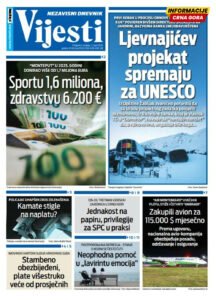 Naslovna strana “Informacije CG” za 5. april 2026.