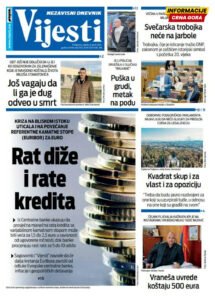 Naslovna strana “Informacije CG” za 8. april 2026.