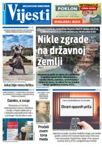 Naslovna strana “Informacije CG” za 19. april 2026.