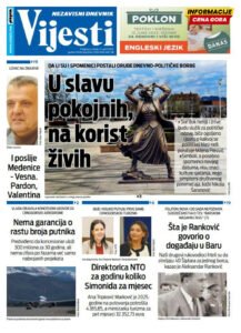 Naslovna strana "Informacije CG" za 21. april 2026.