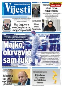 Naslovna strana “Informacije CG” za 22. april 2026.