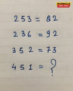 Matematički slučaj bez svjedoka: Koji broj nedostaje?