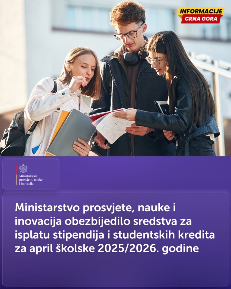 MPNI: Obezbijeđeno skoro 820.000 eura za aprilske stipendije i kredite