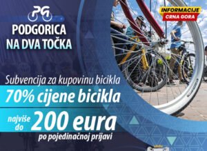 Raspisan Javni poziv za projekat Podgorica na dva točka