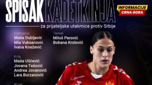 Spisak kadetkinja za prijateljske utakmice sa Srbijom