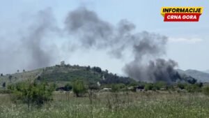 Gorjele gume u blizini bazena crvenog mulja KAP-a