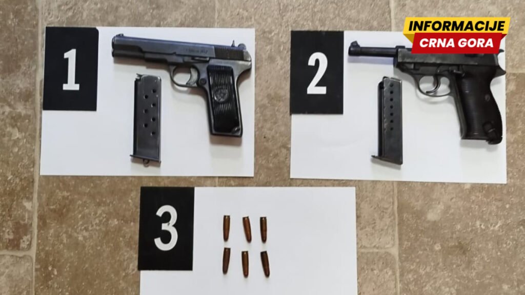 Ulcinjska policija oduzela dva pištolja bez odgovarajuće dokumentacije – jedno lice procesuirano