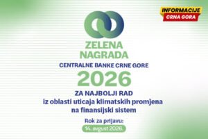 Raspisan konkurs za dodjelu “Zelene nagrade CBCG”