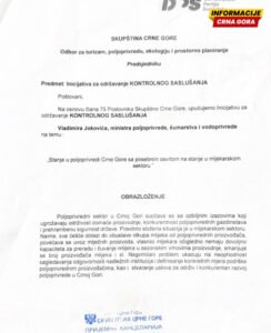 Na zahtjev poslanika DPS-a biće saslušan Vladimir Joković zbog stanja u poljoprivredi i problema u mljekarskom sektoru