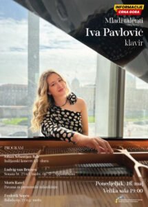 Pijanistkinja Ive Pavlović pruži solistički koncert u KIC-u