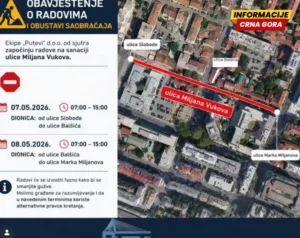 Sanacija ulice Miljana Vukova počinje u Podgorici, obustava saobraćaja