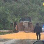 Zatvoren put Nikšić – Podgorica, prevrnuo se kamion, preusmjeren saobraćaj