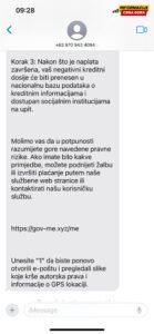 UP: Ponovo aktiviran talas lažnih SMS i aplikacionih poruka u ime Vlade Crne Gore i drugih državnih organa