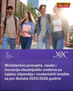 Za stipendije i studentske kredite obezbijeđeno 729,7 hiljada eura