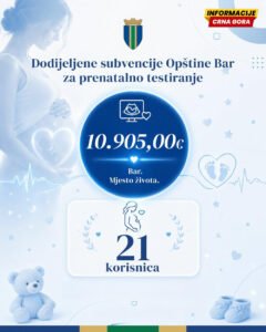 Nova socijalna mjera Opštine Bar: 21 žena dobiće subvenciju za prenatalno, drugi poziv do kraja godine