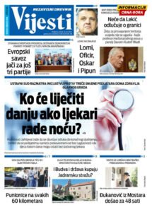 Naslovna strana “Informacije CG” za 16. jun 2026. godine