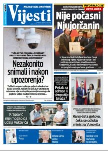 Naslovna strana "Informacije CG" za 27. jun 2026. godine