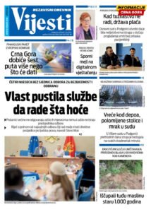 Naslovna strana "Informacije CG" za 2. jul 2026. godine