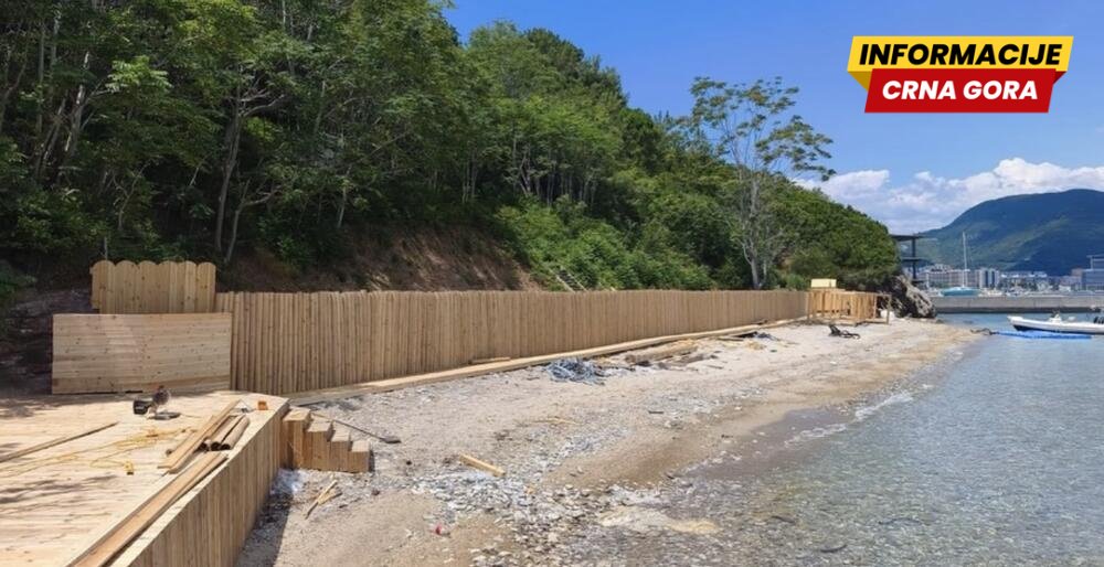 Zapečećen plažni bar na ostrvu Sveti Nikola