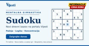 Vježbajte pažnju i logiku uz Sudoku — novi izazov na portalu Informacije CG
