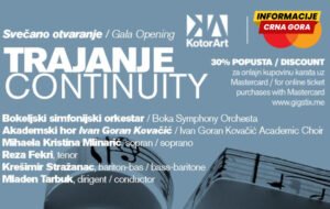 Otvaranje 13. jula: Programom Trajanje počinje 25. festival KotorArt