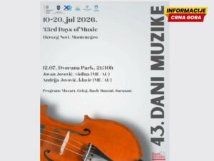Koncert Jovana i Andrije Jovovića na Danima muzike u Herceg Novom