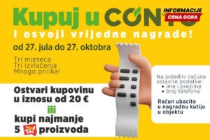 Conto pokreće veliku nagradnu igru – 24 vrijedne nagrade za kupce u Nikšiću i Bijelom Polju