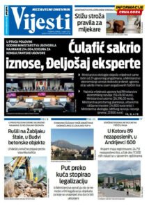 Naslovna strana "Informacije CG" za 2. avgust 2026. godine