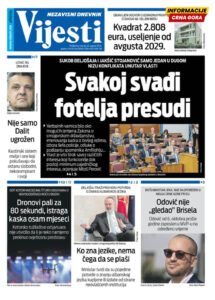 Naslovna strana “Informacije CG” za 25. avgust 2026. godine