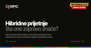 DFC: Hibridne prijetnje nijesu pojedinačni incidenti, već koordinisano djelovanje kroz više kanala