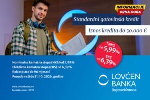 Specijalna ponuda Lovćen banke do 31. oktobra 2026.