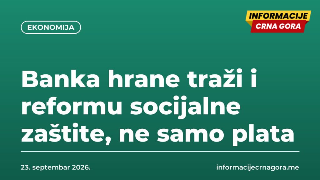Banka hrane traži i reformu socijalne zaštite, ne samo plata