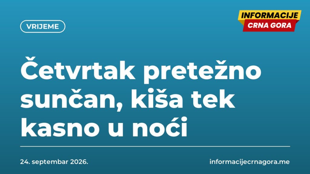 Četvrtak pretežno sunčan, kiša tek kasno u noći