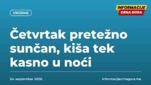 Četvrtak pretežno sunčan, kiša tek kasno u noći