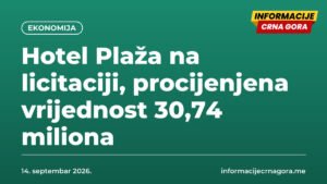 Hotel Plaža na licitaciji, procijenjena vrijednost 30,74 miliona