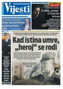 Naslovna strana "Informacije CG" za 7. septembar 2026. godine