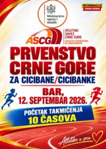 Najmlađi crnogorski atletičari u subotu na Atletskom stadionu u Baru