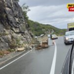 Odron na putu Podgorica – Cetinje, ekipe na terenu
