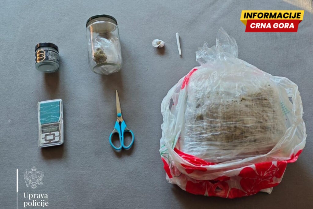 Podgorica: Uhapšen M.R. (34), oduzeto oko 700 grama marihuane