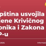 Skupština usvojila izmjene Krivičnog zakonika i Zakona o MUP-u