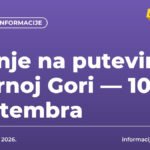 Stanje na putevima u Crnoj Gori — 10. septembra