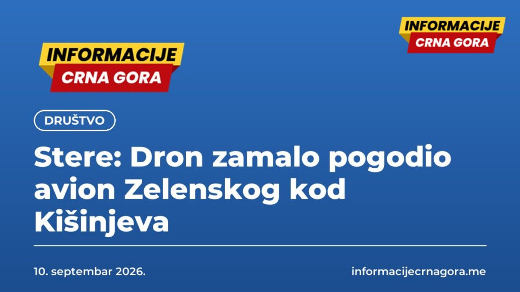Stere: Dron zamalo pogodio avion Zelenskog kod Kišinjeva