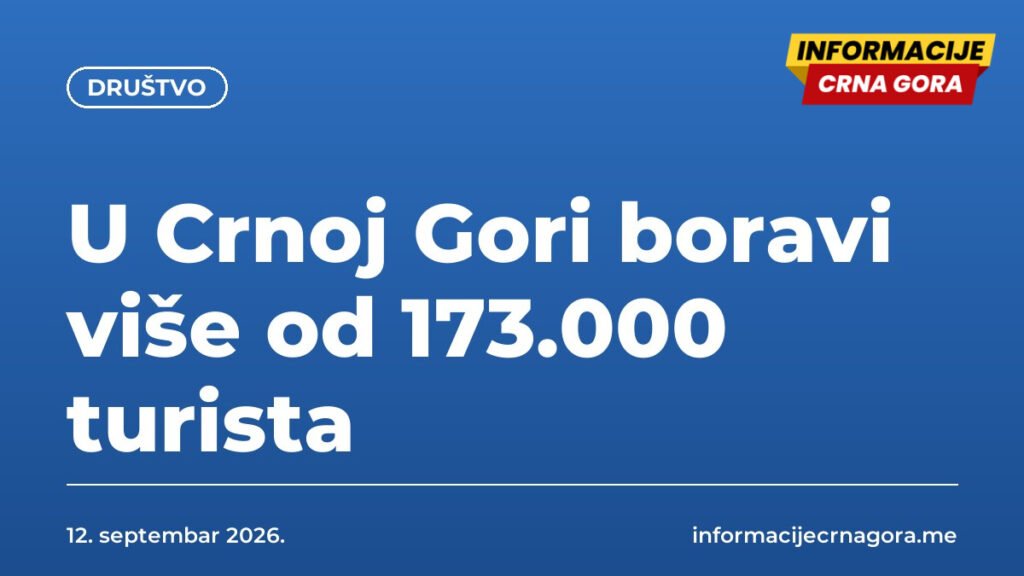 U Crnoj Gori boravi više od 173.000 turista